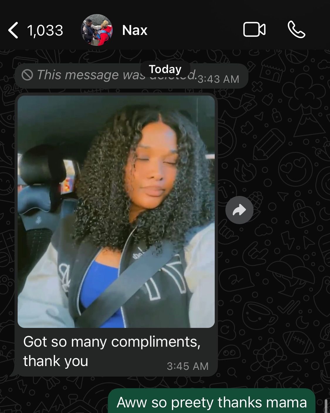 Customer chat or order receipt from a Beyond Lace partner