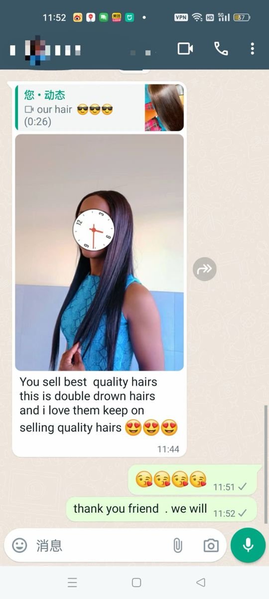Customer chat or order receipt from a Beyond Lace partner